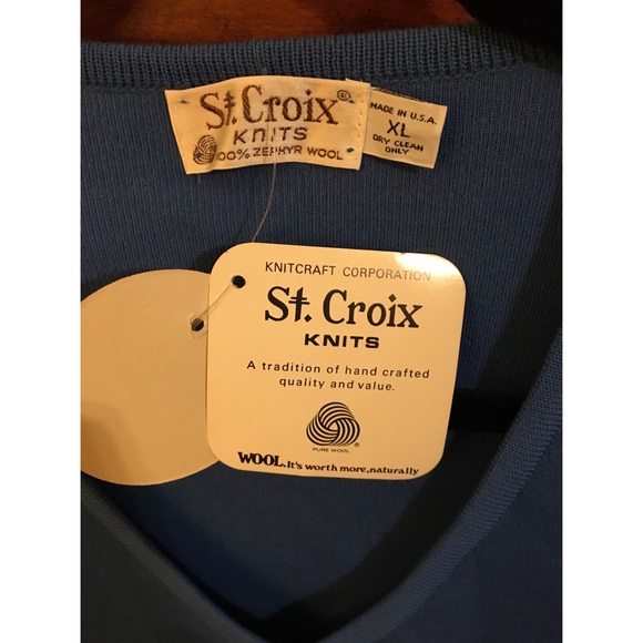 NWT St. Croix Men's Zephyr Wool V-Neck Sweater - Picture 3 of 7